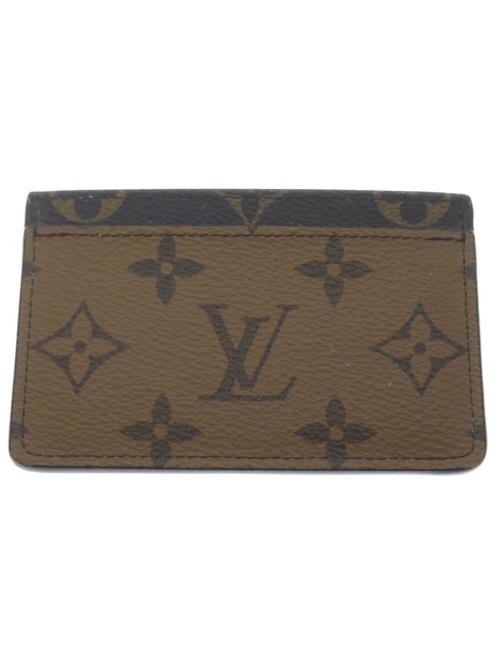 Louis Vuitton Monogram Reverse Porte Cartes Simple Brown